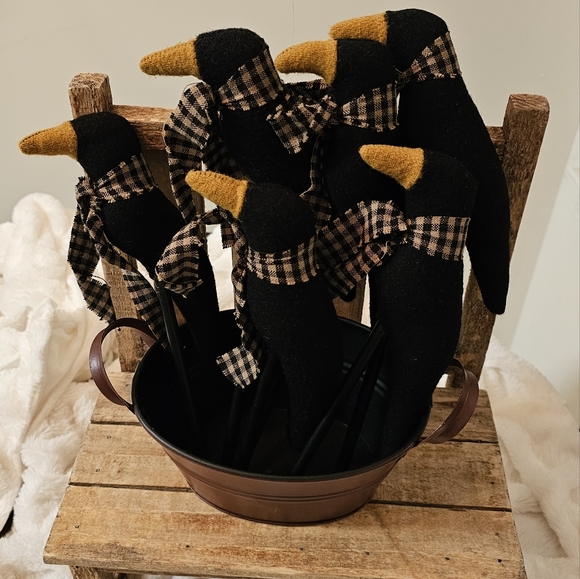 Primitive/Rustic/Country Black Crow Pokes ~ Set Of 6 - Picture 2 of 4